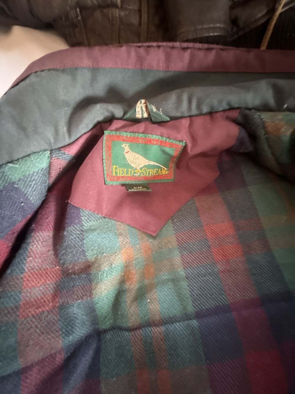 Vintage Field & Stream Plaid Flannel Lined Utility Barn Jacket